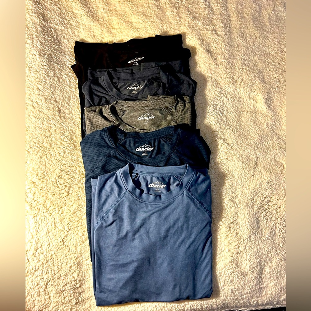 Glacier brand performance T-shirts. Size Medium Various colors